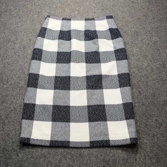 Women's Banana Republic Blue and White Checked Pencil Skirt Size O - Picture 6 of 8
